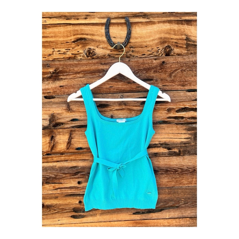 EMILIO PUCCI | Knit Teal Tank W/ Removable Belt 10